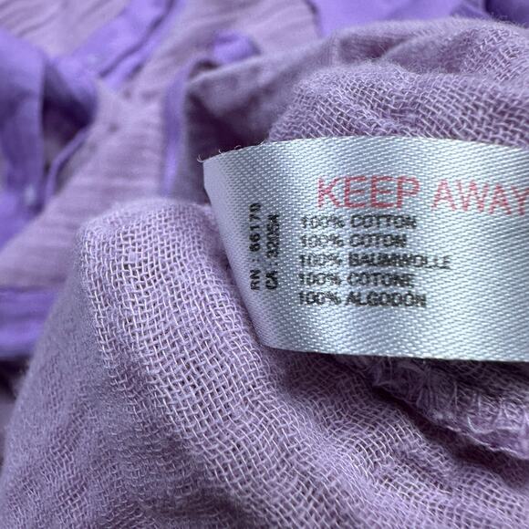 UO Out From Under Purple Long Sleeve Gauze Button Up Oversized Shirt Large - Picture 16 of 16